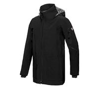 BP 1831-104-0032-4XLn - Giacca impermeabile con collo alto, cappuccio regolabile, 100% poliestere, taglia 4XL, colore: Nero