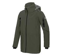 BP 1831-104-0073-Ln - Giacca impermeabile con colletto alto, cappuccio regolabile, 100% poliestere, verde oliva, taglia L