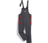 BP 1844-720-53-47 - Salopette con bretelle e tasche, in cotone rinforzato, 305,00 g/m², colore: grigio scuro/rosso, 47