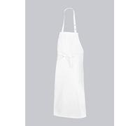 BP 1900-400-21-75/100 - Grembiule lungo (larghezza: 75 cm), 75 cm di larghezza x 100 cm di lunghezza, cinturino regolabile con bottoni a pressione, 1 tasca laterale, misto tessuto da 215 g/m², bianco,