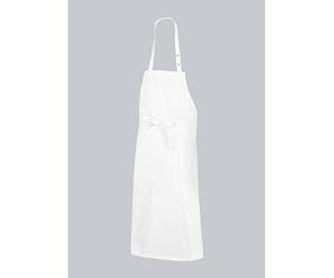 BP 1900-400-21-75/100 - Grembiule lungo (larghezza: 75 cm), 75 cm di larghezza x 100 cm di lunghezza, cinturino regolabile con bottoni a pressione, 1 tasca laterale, misto tessuto da 215 g/m², bianco,