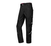 BP 1960-570-0032-39/40n - Pantaloni da lavoro da uomo, in tessuto misto con stretch, silhouette snellente con vita più alta sulla schiena, 65% poliestere/35% cotone, nero, taglia 39/40N