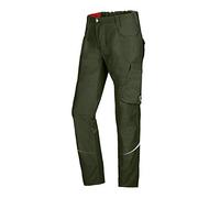 BP 1960-570-0073-39/40s Pantaloni da lavoro da uomo in tessuto misto con elasticizzati, silhouette slim con vita alta sul retro, 65% poliestere/35% cotone, verde oliva, taglia 39/40S