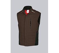 BP 1986-570-48 - Gilet termico, silhouette sottile, colletto alto, fodera termica, 65% poliestere, 35% cotone, vestibilità standard, taglia: M, colore: marrone