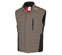 BP 1986-570-50 - Gilet termico, silhouette sottile, colletto alto, fodera termica, 65% poliestere, 35% cotone, vestibilità standard, taglia: L, colore: noce