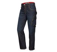 BP 1990-038-01 - Jeans da lavoro - silhouette sottile - taglio ergonomico - tessuto elasticizzato - 78% cotone, 22% elastomultiester - vestibilità aderente - Taglia: 33/34 - Colore: blu scuro slavato