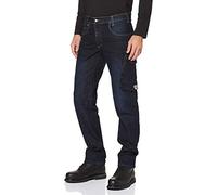 BP 1990-038-01 - Jeans da lavoro - silhouette sottile - taglio ergonomico - tessuto elasticizzato - 78% cotone, 22% elastomultiester - vestibilità aderente - Taglia: 36/32 - Colore: blu scuro slavato