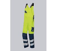 BP 2207-590-6614-39/40n - Salopette da uomo, bretelle elasticizzate con clip di fissaggio, 48,5% modacrilico/34% cotone/17% poliammide/0,5% altre fibre, giallo/blu notte, taglia 39/40N