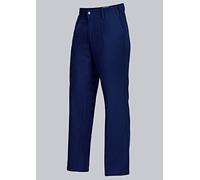 BP Cotton Plus 1469-720-10 - Pantaloni da lavoro con inserto in gomma, tasche per ginocchiere, in puro cotone, vestibilità aderente, taglia 24, colore: blu scuro