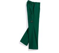 BP Cotton Plus 1469-720-74 - Pantaloni da lavoro, bretelle in tessuto con inserto in gomma, tasche per ginocchiere, puro cotone, vestibilità normale, taglia: 48, colore: verde medio