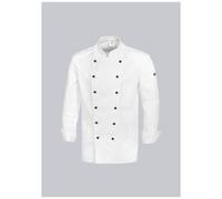 BP Gourmet 1500-130-21 - Giacca da cuoco (bottoni a sfera non inclusi), maniche lunghe, vestibilità normale, taglia: 48, colore: bianco