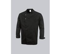 BP Gourmet 1547-400-32 - Giacca da cucina a maniche lunghe, 65% poliestere, 35% cotone, bottoni automatici in acciaio inox, vestibilità normale, taglia XL, colore: nero