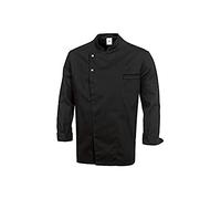 BP Gourmet 1547-400-32 - Giacca da cuoco a maniche lunghe, 65% poliestere, 35% cotone, bottoni automatici in acciaio inox, vestibilità normale, taglia M, colore: nero