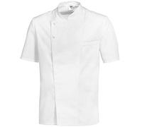 BP Gourmet 1548-400-21 - Giacca da cuoco a maniche corte, maniche a 1/2, 65% poliestere, 35% cotone, bottoni automatici in acciaio inox, vestibilità standard, taglia XL, colore: bianco