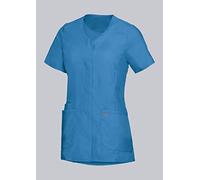 BP Med Tunics 1764-241-0116 - Casacca da donna con maniche a 1/2 e scollo a V, 49% cotone, 48% poliestere, 3% elastolefina, vestibilità sottile, taglia: XS, colore: azzurro