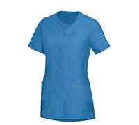 BP Med Tunics 1764-241-0116 - Tunica da donna con mezza manica e scollo a V, 49% cotone, 48% poliestere, 3% elastolefina, vestibilità aderente, taglia: uomo, colore: azzurro