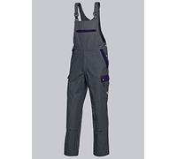 BP Profil 1844-720-153 - Salopette con bretelle elasticizzate, vita regolabile, tasche per ginocchiere, 65% poliestere, 35% cotone, vestibilità normale, taglia 44, colore: grigio scuro/blu scuro