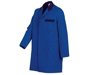BP Profilo 1484-700-113 - Cappotto da lavoro, lunghezza 3/4, nastro con bottone a pressione, 65% cotone, 35% poliestere, vestibilità normale, taglia: 56/58, colore: blu reale/blu scuro