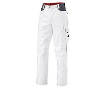 BP Workwear 1788-555-21 - Pantaloni da lavoro, con elastico sulla schiena, pieghe, vestibilità normale, taglia: 60N, colore: bianco/grigio scuro