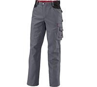 BP Workwear 1788-555-53 - Pantaloni da lavoro, con elastico sulla schiena, pieghe, vestibilità normale, taglia 50s, colore: grigio scuro/nero