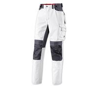 BP Workwear 1789-555-21 - Pantaloni da lavoro con elastico sulla schiena, pieghe in vita, vestibilità normale, taglia 50n, colore: Bianco/Grigio scuro