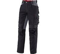 BP Workwear 1789-555-32 - Pantaloni da lavoro con elastico sulla schiena, pieghe, vestibilità normale, taglia 56S, colore: Nero/Grigio scuro