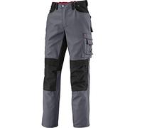 BP Workwear 1789-555-53 - Pantaloni da lavoro con elastico sulla schiena, pieghe in vita, vestibilità normale, 52 l, colore: Grigio scuro/Nero