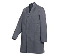 BP Workwear Basic 1310-150-53 - Cappotto da lavoro con bottoni nascosti, in puro cotone, vestibilità normale, taglia: 60/62, colore: grigio scuro