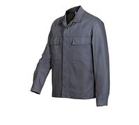 BP Workwear Basic 1485-060-53 - Giacca da lavoro con bottoni automatici nascosti, in puro cotone, vestibilità normale, taglia: 114/118, colore: grigio scuro
