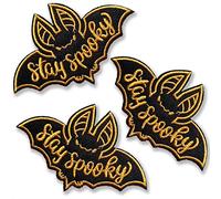 BPA 3 Toppe Termoadesivi Toppe Ricamate per Ferro da Stiro o per Cucire-Stay Spooky