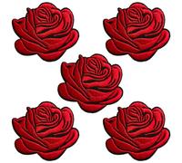 BPA 5 Toppe Termoadesivi Toppe Ricamate per Ferro da Stiro o per Cucire-Rosa