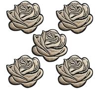 BPA 5 Toppe Termoadesivi Toppe Ricamate per Ferro da Stiro o per Cucire-Rosa bianca