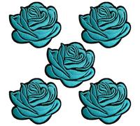 BPA 5 Toppe Termoadesivi Toppe Ricamate per Ferro da Stiro o per Cucire- Rosa blu