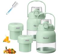 BPA-Free Electric Citrus Juicer 17 OZ, Straw, Two Lids,Fresh Juice Smoothie Blenders on the Go,Versatile Juicing & Sipping, Compact & Convenient for Home, Travel (2Set)