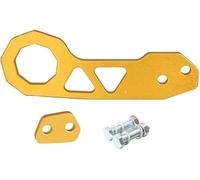 BPABDEITR Anello di rimorchio Gancio di Traino, Gancio di Traino Posteriore Pieghevole for Auto da Corsa con Adattatore in Lega di Alluminio Multicolore(Gold)