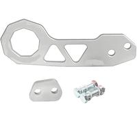 BPABDEITR Anello di rimorchio Gancio di Traino, Gancio di Traino Posteriore Pieghevole for Auto da Corsa con Adattatore in Lega di Alluminio Multicolore(Silver)