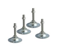 BPABDEITR Coppe for piedini regolabili, confezione da 4, filettatura M10/M12/M14, base 80 mm, base 2 mm, ferro zincato, 60-150 mm.(M10x100mm)