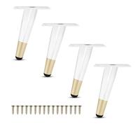 BPABDEITR Gambe Regolabili for Mobili In Metallo Confezione Da 4 Cuscinetti In Gomma Antiscivolo In Oro Bianco Da 15-35 Cm(Gold,15cm(4pcs))
