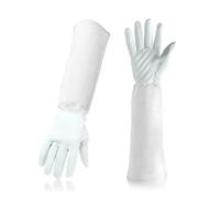BPABDEITR Guanti da giardinaggio lunghi in pelle sintetica con stampa floreale, unisex, multicolore(White Sheepskin)