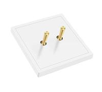 BPABDEITR Interruttore a levetta a doppio comando a 2 vie bianco da 86 mm for PC, ottone ignifugo 10A