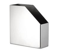 BPABDEITR Porta tovaglioli e porta biglietti da visita autoportante geometrico in acciaio inossidabile, argento(D)