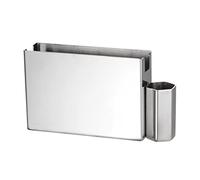 BPABDEITR Porta tovaglioli e porta biglietti da visita autoportante geometrico in acciaio inossidabile, argento(C)