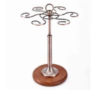 BPABDEITR Portabicchieri da vino for 6 tazze in metallo e legno marrone 23,8x38 cm