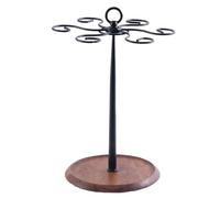 BPABDEITR Portabicchieri da vino girevole a 360 gradi da 6 tazze, nero e marrone