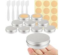 BPackGo 10 Pezzi Vasetti Alluminio 100ml, Argento Lattina Alluminio con Copri di Vite, Barattoli Metallo, Vasetto Vuoto Contenitori Cosmetici per Crema Balsamo Labbra, Candeline - D83mm x H24mm