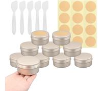 BPackGo 10 Pezzi Vasetti Alluminio 100ml, Oro Opaco Lattina Alluminio con Copri di Vite, Barattoli Metallo, Vasetto Vuoto Contenitori Cosmetici per Crema Balsamo Labbra, Candeline - D83mm x H28mm