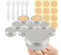 BPackGo 10 Pezzi Vasetti Alluminio 150ml, Argento Lattina Alluminio con Copri di Vite, Barattoli Metallo, Vasetto Vuoto Contenitori Cosmetici per Crema Balsamo Labbra, Candeline - D83mm x H34mm