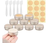 BPackGo 10 Pezzi Vasetti Alluminio 30ml, Oro Opaco Lattina Alluminio con Copri di Vite, Barattoli Metallo, Vasetto Vuoto Contenitori Cosmetici per Crema Balsamo Labbra, Candeline - D52mm x H21mm