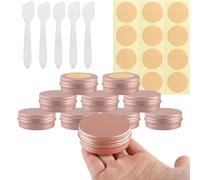 BPackGo 10 Pezzi Vasetti Alluminio 30ml, Rosa Opaco Lattina Alluminio con Copri di Vite, Barattoli Metallo, Vasetto Vuoto Contenitori Cosmetici per Crema Balsamo Labbra, Candeline - D52mm x H21mm
