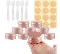 BPackGo 10 Pezzi Vasetti Alluminio 50ml, Rosa Opaco Lattina Alluminio con Copri di Vite, Barattoli Metallo, Vasetto Vuoto Contenitori Cosmetici per Crema Balsamo Labbra, Candeline - D57mm x H28mm